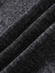 Quần short denim xanh nhạt cổ điển Y2K cho bé gái tuổi teen thêu hình ngôi sao năm cánh, dáng rộng, vải mềm mại và thoải mái, thời trang đường phố và đa năng - Xám - Xem 6