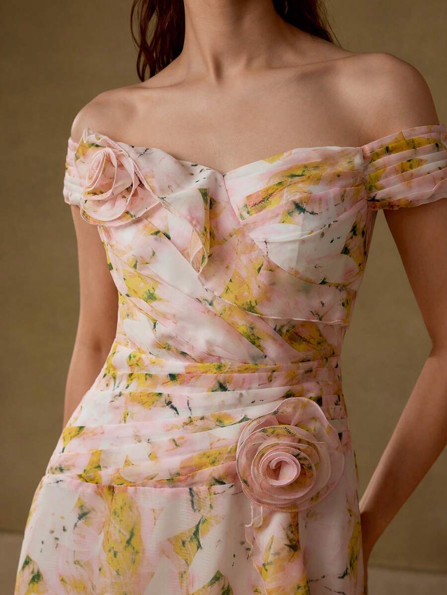 MOTF Soiréza RUCHED FLORAL PRINT DRESS - Multicolor - View 2