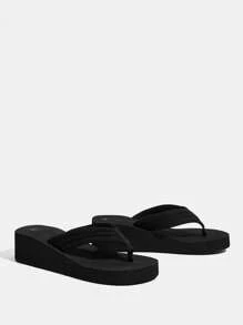 CUCCOO 时尚百搭纯色厚底人字拖凉鞋