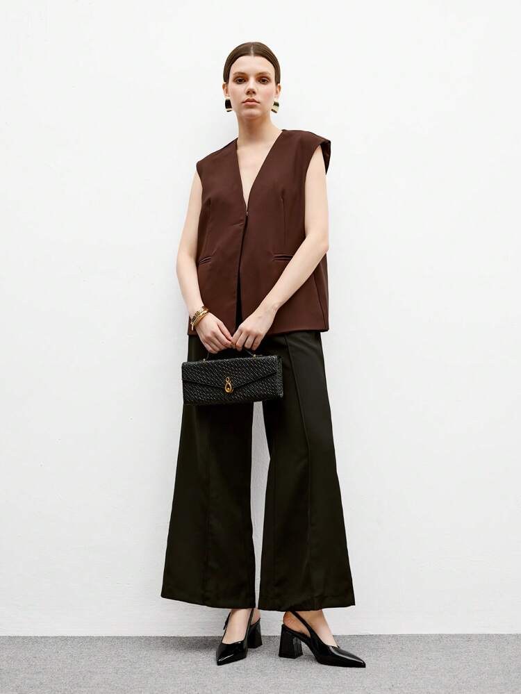 CUCCOO BIZCHIC Women's Fashion Burgundy Thick Mid-Heel Pumps, Classic Minimalist Design, Suitable For Commute, Date, Party, Holiday, Wedding For Christmas Spring Shoes