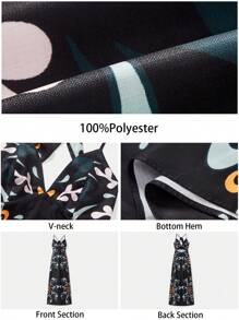 Maija Váy không tay họa tiết hoa tương phản xanh trắng dành cho nữ, dáng rộng thoải mái, phong cách đồng quê thanh lịch cho kỳ nghỉ hè - Nhiều màu - Xem 2