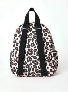 SUMWON New York Mini Backpack For Girls Students School Travel Weekender Fashion Leopard Print Design Front Zip Pockets Adjustable Straps - Brown - View 3