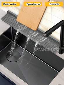 Osłona przeciwbryzgowa zlewu kuchennego, mata do kranu, łapacz chlapania, tacka na skropliny, wielofunkcyjna gąbka do suszenia naczyń kuchennych - Wielokolorowe - Zobacz 4