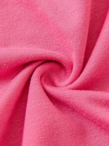 Set de 2 piezas para niñas pequeñas: camiseta de cuello redondo con estampado de dopamina colorido y pantalón de pierna recta con decoración de lazo, conjunto casual para el uso diario y deportes al aire libre, verano