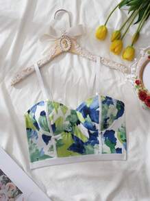 SHEIN 1pc Women's Minimalist Print Sexy Bra