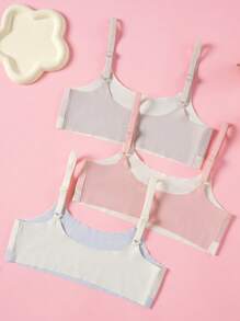 SHEIN Juego de 3 piezas de ropa interior para niñas, con tirantes ajustables y diseño estampado - Multicolor - Ver 2