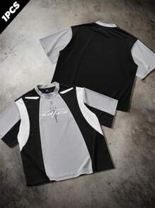 PAVTROS Manfinity Streetrush T-shirt style de rue pour jeunes hommes, avec un tissu jacquard texturé de luxe, coupe ample et courte, design minimaliste avec de petits accents, convient aux personnalités discrètes et minimalistes, polyvalent pour un usage casual, vacances, campus, extérieur. Cadeau de vacances, unisexe. Chemises streetwear pour hommes, vêtements streetwear pour hommes, chemise streetwear, chemises streetwear pour hommes, chemises pour hommes, streetwear, hip-hop de rue, cadeaux pour petit ami - Noir - Voir 6