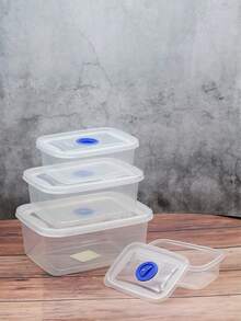 Set Kotak Penyimpanan Makanan Segar Empat BagianKotak Penyimpanan KulkasHadiah Suvenir Acara Skala BesarSet Wadah Makanan Microwave - Clear - View 1