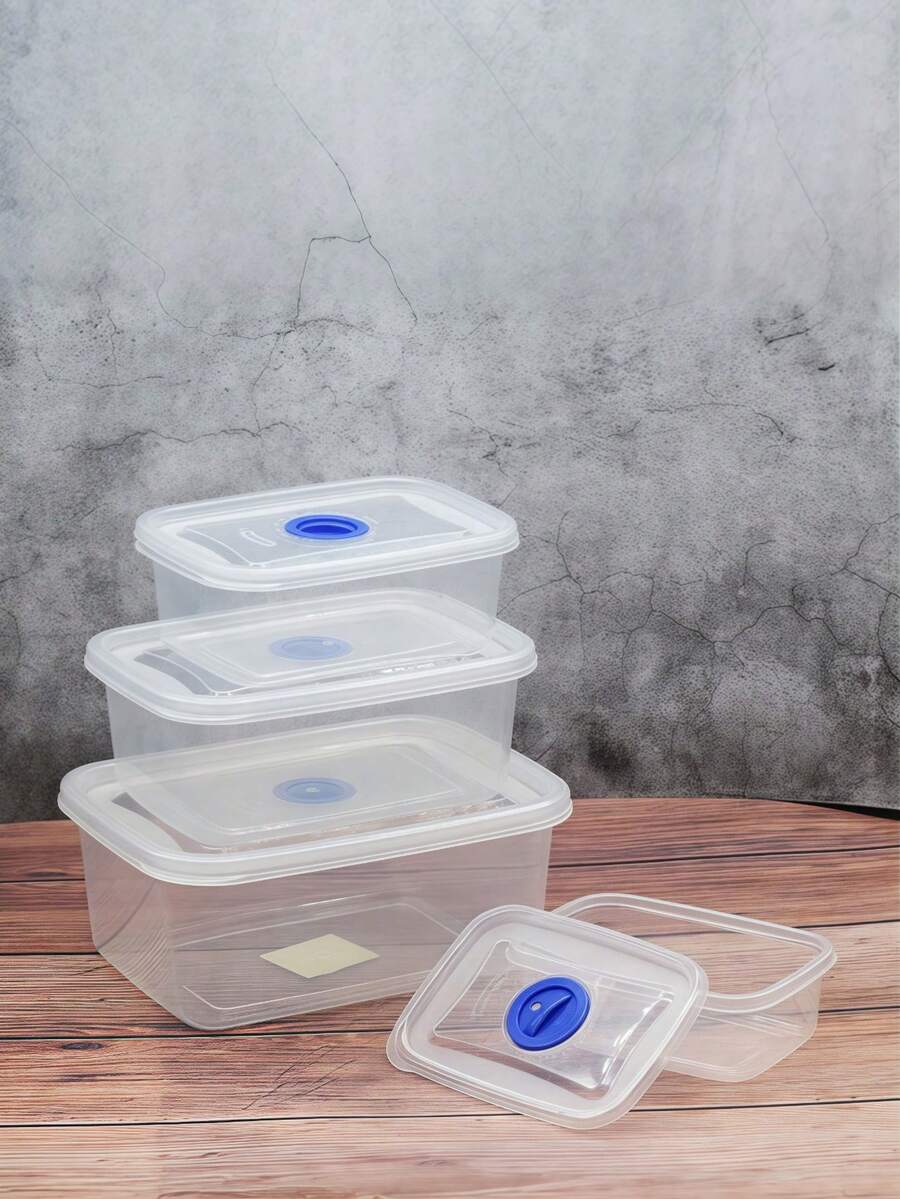 Set Kotak Penyimpanan Makanan Segar Empat BagianKotak Penyimpanan KulkasHadiah Suvenir Acara Skala BesarSet Wadah Makanan Microwave - Clear - View 1
