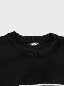 Jersey regular de punto de canalé con bloque de color para hombre