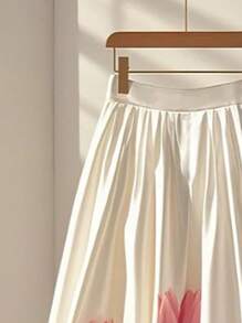 Franclia 女士优雅郁金香印花荷叶边长裙 - 彩色 - 查看 4