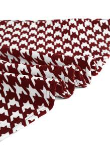 SHEIN Tween 女童千鸟格纽扣装饰圆领修身优雅中长连衣裙