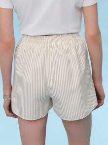 COUREZ Quần đùi boxer với chi tiết phối màu tương phản phía trước / Trang phục mùa hè cho nữ, quần short xuân hè / Phong cách Y2K / Phong cách vintage thường ngày - Nhiều màu - Xem 3