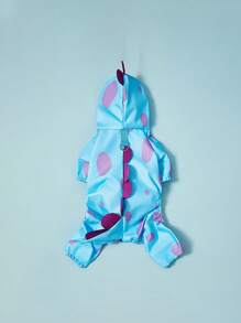 PETSIN Lindo y divertido diseño de monstruo peludo turquesa Ropa exterior impermeable y a prueba de viento para perros/gatos pequeños y medianos, con orificio para correa, adecuado para uso en exteriores en primavera/verano - Multicolor - Ver 6