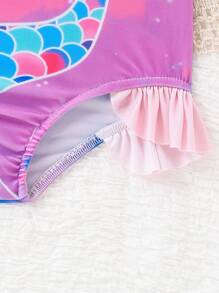 Baby Girls Bowknot Halter Swimsuit, Mermaid Tail One-Piece Triangle Swimwear For Baby Girl Summer - Multicolor - View 5