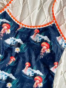 The White Lotus Swim Vcay 1pc Fashion All-Over Floral Print Tied-Edge Swimsuit, Summer Beach Hot Selling Item - Multicolor - View 9