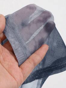 DAZY 扎染褶饰开衩下摆上衣，秋季长袖女式上衣