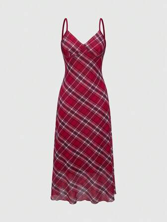 Fairycore Women Plaid Casual Sleeveless Dress For Summer