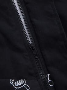 Tween 男童休闲印花保暖内衬风衣夹克，适合春夏秋冬上学、花园、海滩、生日 - 彩色 - 查看 3