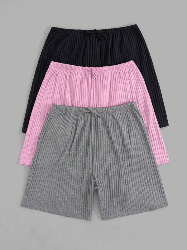 RueChic PLUS Conjunto de 3 piezas de prendas de dormir multicolor para mujer