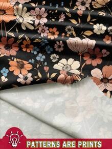 EMERY ROSE Váy suông tay ngắn cổ tròn họa tiết hoa đơn giản, phù hợp với người ngoại cỡ, mùa xuân/hè - Nhiều màu - Xem 3