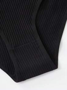 7 paia di leggings neri a costine in tinta unita per ragazze più grandi