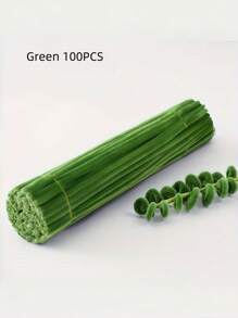 100 件套蓬松雪尼尔茎棒 DIY 工艺管道清洁器用于花束插花可弯曲毛绒棒适用于母亲节毕业婚礼生日装饰，适合春季、夏季、鲜花配色、派对用品礼物制作