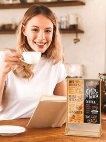 Factory Stock Acrylic Gold-Edged Table Cards, Transparent Color Triangular Dining Table Signs Set.