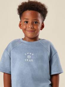 SUMWON Conjunto de sudadera y pantalones cortos para niños, ropa casual, cómoda y de uso diario, ideal para primavera y verano