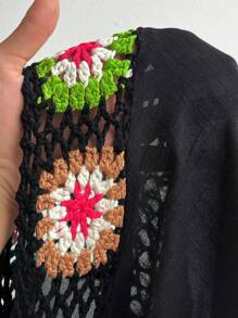 Swim Lushoire Plus Size Cover Ups For Summer Beach Vacation - Black - View 7