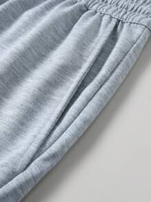 Manfinity Homme 2pcs Men's Solid Color Drawstring Waist Pockets Casual Versatile Shorts