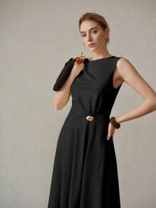 MOTF PREMIUM Kleid mit Metalldetails und geraffter Taille