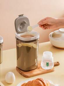 Grain & Cereal Sealed Containers Plastic Milk Powder Jars | Storage Boxes | Silicone Magnetic Sealed Jars - Manufacturer Direct Stock,Household Dry Grain Sealed Container Storage Box, Rice Bucket, Moisture Resistant Flour Bucket For Miscellaneous Grains Storage, Canned Rice Container, Rice Storage Box - Clear - View 4