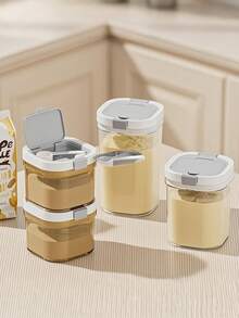 Grain & Cereal Sealed Containers Plastic Milk Powder Jars | Storage Boxes | Silicone Magnetic Sealed Jars - Manufacturer Direct Stock,Household Dry Grain Sealed Container Storage Box, Rice Bucket, Moisture Resistant Flour Bucket For Miscellaneous Grains Storage, Canned Rice Container, Rice Storage Box - Clear - View 10