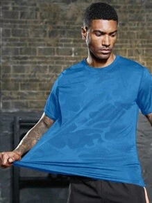 Manfinity Sport Corelite Men's Summer Camo Print Short Sleeve Sports T-Shirt - Dusty Blue - View 4