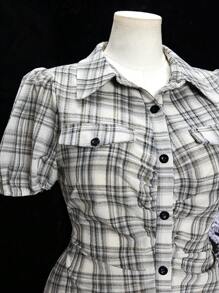 Sweetra Áo sơ mi Jacquard bó sát có túi trang trí cỡ lớn dành cho nữ - Nhiều màu - Xem 3