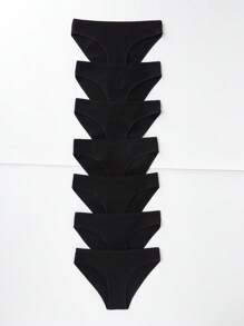 7 paia di leggings neri a costine in tinta unita per ragazze più grandi