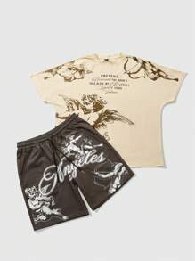 ROMWE MEN Men's Street Life Angels Printed Set - Multicolor - View 6