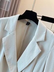 Franclia Women's Elegant Office Casual Buttoned Sleeve Mid-Sleeve Pant Suit