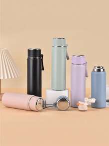 1 件不锈钢真空保温水瓶，带手柄和过滤器，500ml/16.9oz 和 600ml/20oz，防漏，便携，适合户外、旅行、跑步、骑自行车、徒步旅行、游泳 - 彩色 - 查看 2