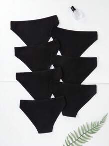 7 paia di leggings neri a costine in tinta unita per ragazze più grandi