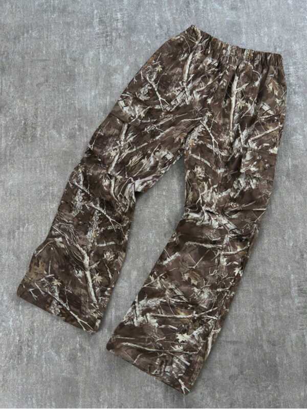 Tween Boys' Casual Daily Streetwear Comfortable Printed Pattern Flap Pockets Loose Straight Woven Pants