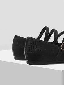 MOTF GIÀY BẾP DA PU MŨI VUÔNG ĐEN CÓ KÉP KHÓA - màu đen - Xem 5