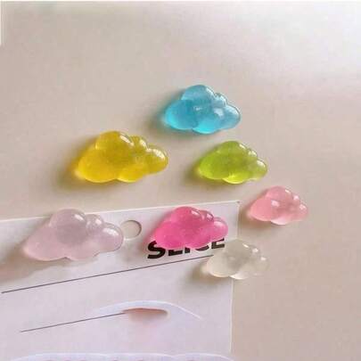 10 件白色云形磁性树脂冰箱贴 3D 三角形设计，创意家居办公室装饰、白板磁铁、厨房和办公用品、塑料材质、家居装饰礼品创意。适用于办公室、厨房、白板、食品储藏室和洗碗机 - 完美
