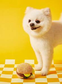 PETSIN Đồ chơi chó sủa bằng vải nhung, Đồ chơi mèo dễ thương, Đồ dùng cho thú cưng Hamburger, Đồ chơi mèo, Đồ chơi nhai cho thú cưng - Nhiều màu - Xem 2