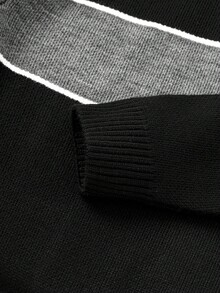 Jersey regular de punto de canalé con bloque de color para hombre