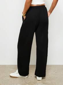 AiiRZ Classic Sweatpants Drawstring Elastic High Waist Wide Leg Relaxed Fit Comfortable All Season Pants Graduation,Back To School Outfit - Black - View 2
