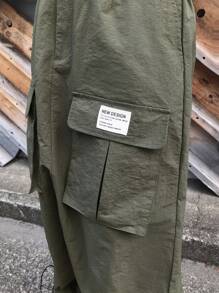 FRIFUL Women's Green Elastic Waist Big Pockets Slit Hem Drawstring Utility Skirt, Casual Vacation & Airport