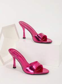 CUCCOO SZL Women's Metallic Pointed Toe High Heel Party Sandals - Hot Pink - View 7