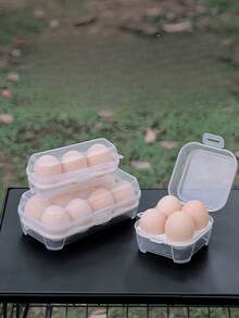 3/4/8 格鸡蛋架防震厨房容器盒储物盒，适用于户外露营和野餐。这是一款便携式鸡蛋储物盒，具有防溢、防震和便携功能 - 非常适合在露营、野餐和旅行期间以及复活节期间存放鸡蛋，它是一个鸡蛋储物托盘。